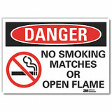 Lyle No Smoking Danger Rflctv Label,3.5inx5in LCU4-0526-RD_5x3.5