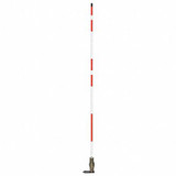 Sim Supply Hydrant Marker,5 ft.,Fiberglss,White/Red  2673-00001