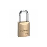 Master Lock Keyed Padlock, 25/32 in,Rectangle,Gold  6842D045KA