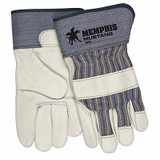 Mcr Safety Leather Palm Gloves,White,L, 1935L