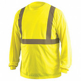 Occunomix Long Sleeve T-Shirt,L,ANSI Class 2 LUX-LSET2B-YL