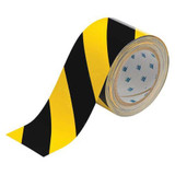 Brady Floor Tape,Black/Yellow,3 inx100 ft,Roll 104347