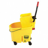 Rubbermaid Commercial Mop Bucket and Wringer,Yellow,8 3/4 gal  FG758088YEL