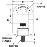 Adb Hoist Rings Hoist Ring,5/8"-11 Thread,4,000 lb 33614
