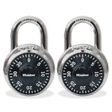 Master Lock Combination Padlock,2in,Round,Silver,PK2 1500T