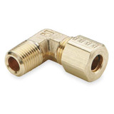 Parker Elbow, 90,Brass,CompxM,1/2Inx1/4In,PK10 169C-8-4
