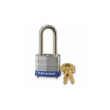 Master Lock Keyed Padlock, 1/2 in,Rectangle,Silver 7KALF