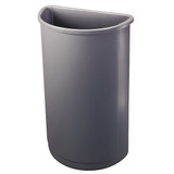 Rubbermaid Commercial Trash Can,Half Round,21 gal.,Gray FG352000GRAY