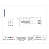 Manufacturer Varies Architect Bolt,18-8SS,1/4"-20,2 1/16"L Z5325