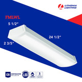 Lithonia Lighting LED Wraparound Fixture,2 ft L,1400 lm FMLWL 24 840
