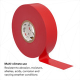 3m Elec Tape,66 ft Lx3-4 in W,7 mil,Red 10810