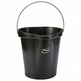 Vikan Hygienic Bucket,3 1/4 gal,Black 56869
