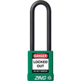 Zing Lockout Padlock,KD,Green,1-3/4"H 7050