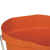 Vikan Hygienic Bucket,3 1/4 gal,Orange 56867