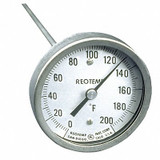 Reotemp Bimetal Thermom,3 In Dial,0 to 200F  A60PF 0-200F