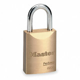 Master Lock Keyed Padlock, 25/32 in,Rectangle,Gold  6830NKA