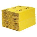 Brady Spc Absorbents Absorbent Pad,Chem/Hazmat,Yellow,PK100  CH100