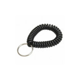 Lucky Line Wrist Coil Key Ring,Black,2-1/2" W,PK10 41020