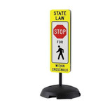 Tapco Traffic Sign,36" x 12",White, Yellow 373-05103B