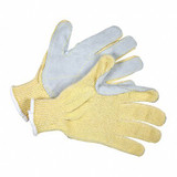 Mcr Safety Leather Gloves,Yellow,L,PK12 9380L
