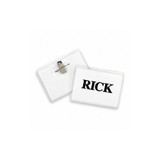 C-Line Products Name Badges,Pin/Clip,Badges,PK50 95743