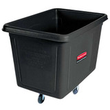 Rubbermaid Commercial Cube Truck,HDPE,Black,8.0 cu. ft. FG460800BLA