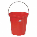 Vikan Hygienic Bucket,3 1/4 gal,Red 56864