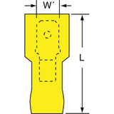 3m Male Disconnect,Yellow,12-10AWG,PK25 MTI10-250Q