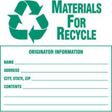 Brady Recycle Label,6in. dia.,Vinyl,PK100 121062