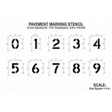 Rae Pavement Stencil,10 in,Number Kit,1-16 STL-116-8100
