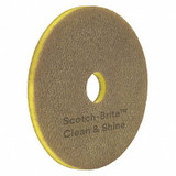 Scotch-Brite Scrubbing Pad,12 in Dia,Brown/Yellow,PK5 09550