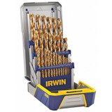 Irwin Twist Drill Bit Set,HSS,TiN Coated,29pcs  3018003