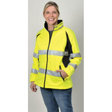 Utility Pro Ladies Jacket,Hi-Vis,Lrg,Blk/Ylw UHV668-L