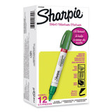 Sharpie® Permanent Paint Marker, Medium Bullet Tip, Green, 12/pack 2107620