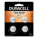Duracell® Lithium Coin Batteries With Bitterant, 2025, 4/Pack DL2025B4PK