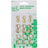 Smart Savers Brass Assorted Cup Hooks 196760 Pack of 12