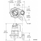 Zoeller SewageEjectorPump,15ft,0.4hp,115VAC 264-0002