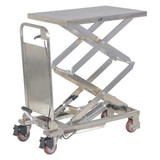 Sim Supply Scissor Lift Cart,220 lb.,SS,Fixed  CART-200-D-PSS