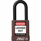 Zing Lockout Padlock,KD,Brown,1-3/4"H  7044