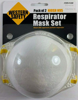 Western Safety NIOSH N95 Approved Respirator Mask, 2 Pk.