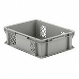 Ssi Schaefer Straight Wall Container,Gray,Vented,HDPE EF4123.GY1