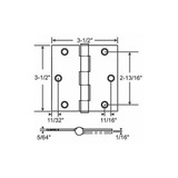 Manufacturer Varies Butt Hinge,Steel,100.0 lb Load Cap.,PR 56-263SNK