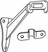 Sim Supply Handrail Bracket,Plated,3-1/2" H  900-9669CH