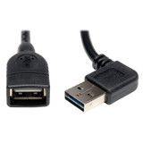 Tripp Lite Right Angle USB Cable,Black,18in L UR024-18N-RA