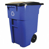 Rubbermaid Commercial Mobile Recycling Container,Blue,50 gal. FG9W2773BLUE
