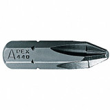 Apex Tool Group Insert Bit,SAE,1/4",Hex,#0,1",PK5 446-0X-5PK