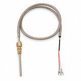 Tempco Thermocouple,Type J,Lead 48 In TCP60089