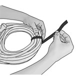 Velcro Brand Hook-and-Loop Cable Tie Roll,75 ft,Black 189590