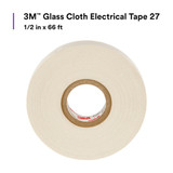 3m Elec Tape,66 ft Lx1-2 in W,7 mil,White 27-1-2"X66'