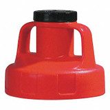 Oil Safe Utility Lid,w/2 In Outlet,HDPE,Red  100208